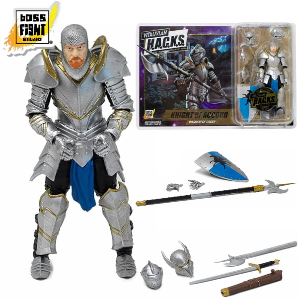 Boss Fight Studio Vitruvian H.A.C.K.S. Knight of Accord Warrior of Order 1:18 Scale Action Figure